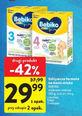 Odżywcza formuła na bazie mleka Bebiko Junior 4 promocja w Intermarche