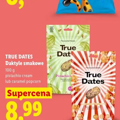 Daktyle smakowe caramel popcorn True Dates promocja w Lidl