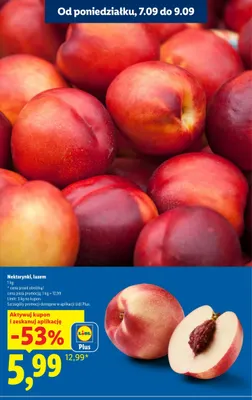 Nektarynki luzem promocja w Lidl