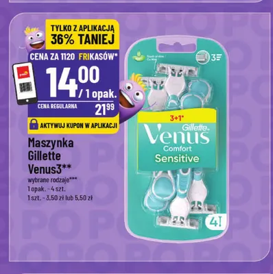 Maszynka do golenia Gillette Venus 3 Comfort Sensitive 4-pak promocja w POLOmarket