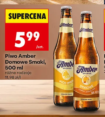 Piwo Amber Domowe Smaki Miód Imbir promocja w Biedronka