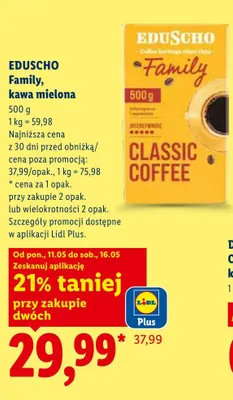 Kawa mielona Eduscho Family promocja w Lidl