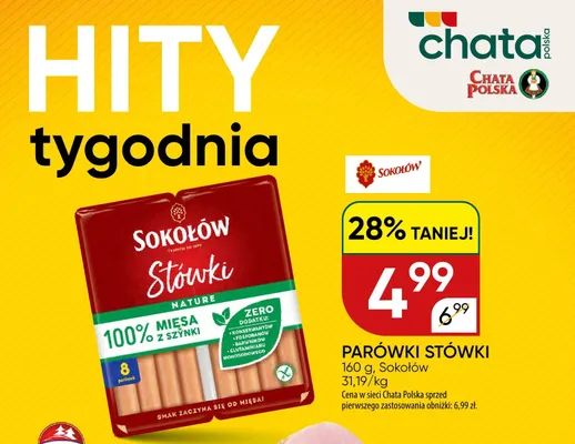 Parówki stówki promocja w Chata Polska