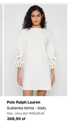 Sukienka letnia Polo Ralph Lauren biała promocja w Lounge by Zalando