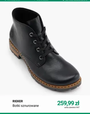 Botki sznurowane Rieker promocja w Deichmann