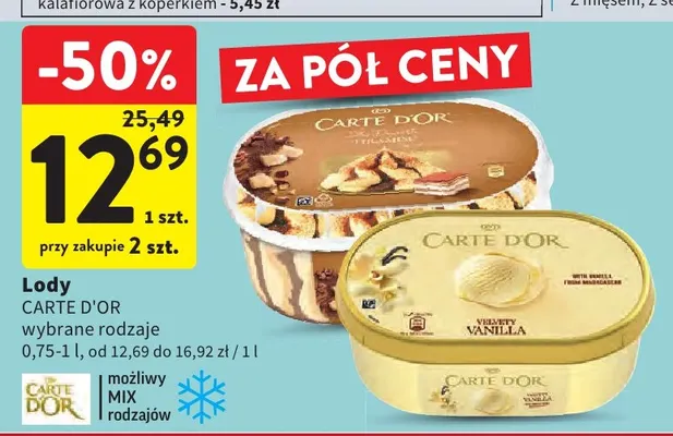 Lody Carte D'Or Tiramisu promocja w Intermarche