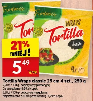 Tortilla Wraps classic 25cm Funtastic promocja w Twój Market
