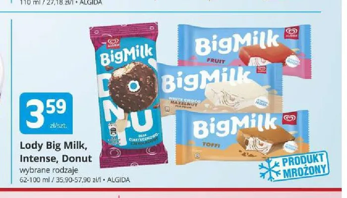 Lody Big Milk Donut Algida promocja w Marketvita
