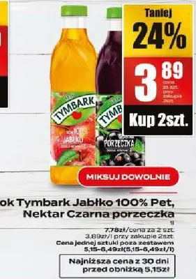 Nektar Tymbark Czarna porzeczka promocja w Supeco