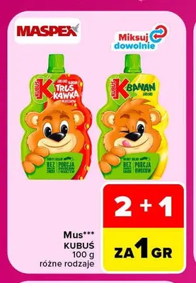 Mus Kubuś truskawka promocja w Carrefour Market