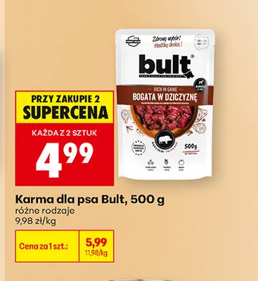 Karma dla psa Bult promocja w Biedronka