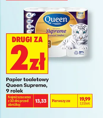 Papier toaletowy Queen Supreme promocja w Biedronka