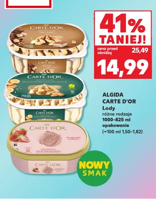 Lody różne rodzaje Carte D'or promocja w Kaufland