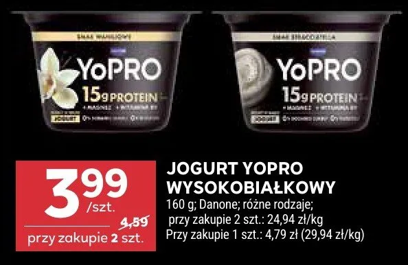 Jogurt wysokobiałkowy różne rodzaje promocja w Stokrotka