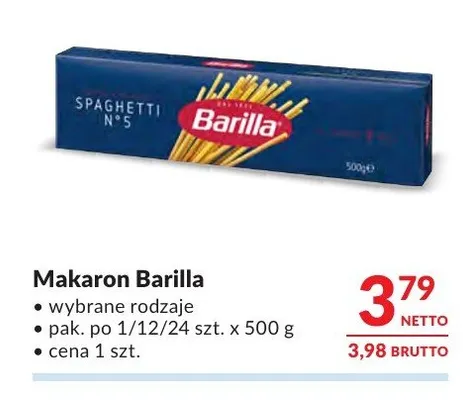 Makaron Barilla promocja w Makro