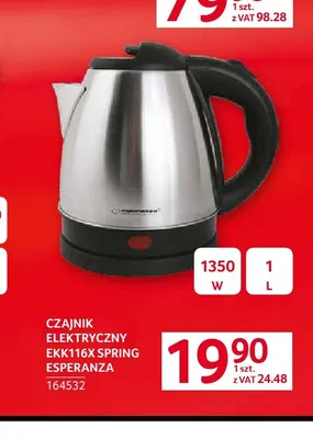 Czajnik elektryczny EKK116X Spring Esperanza promocja w Selgros