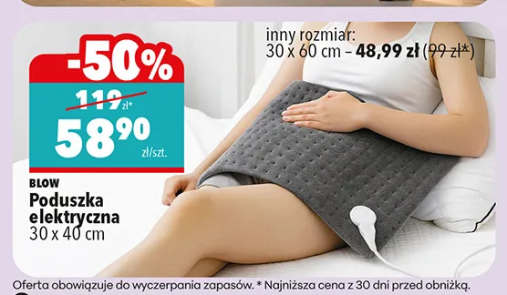 Poduszka elektryczna 30x40 cm Blow promocja w Biedronka