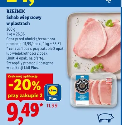 Schab wieprzowy w plastrach Rzeźnik promocja w Lidl