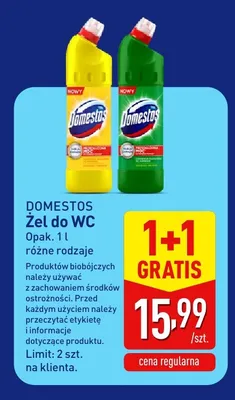 Żel do WC Domestos żółty promocja w Aldi