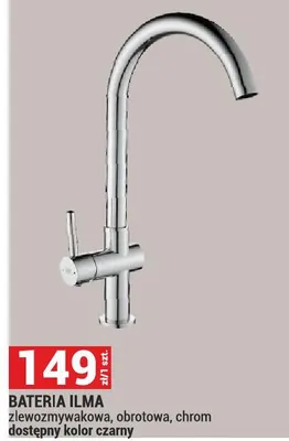 Bateria zlewozmywakowa, obrotowa, chrom dostępny kolor czarny promocja w Merkury Market