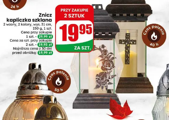 Znicz kapliczka szklana promocja w Dino