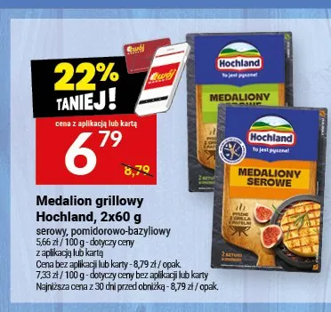 Medalion grillowy pomidorowo-bazyliowy Hochland promocja w Twój Market