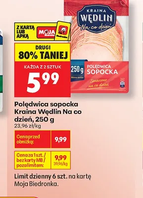 Polędwica sopocka Kraina Wędlin Na co dzień promocja w Biedronka