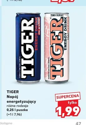 Napój energetyzujący Tiger Classic promocja w Kaufland