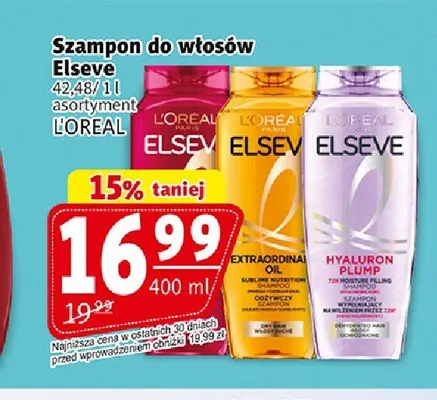 Szampon do włosów Elseve promocja w Prim Market
