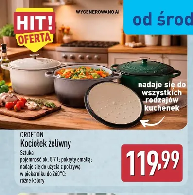 Kociołek żeliwny Crofton promocja w Aldi