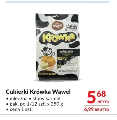 Cukierki Krówka Wawel słony karmel promocja w Makro