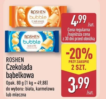 Czekolada bąbelkowa karmelowa promocja w Aldi