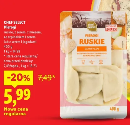 Pierogi ruskie Chef Select promocja w Lidl