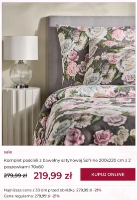 Komplet pościeli z bawełny satynowej Sofrine 200x220 cm z 2 poszewkami 70x80 promocja w home&you
