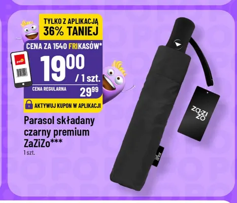 Parasol składany czarny premium ZaZiZo promocja w POLOmarket