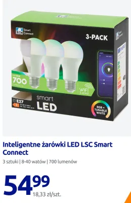 Inteligentne żarówki LED LSC Smart Connect 3-pak promocja w Action