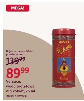 Woda toaletowa Versace dla kobiet, 75 ml promocja w Rossmann