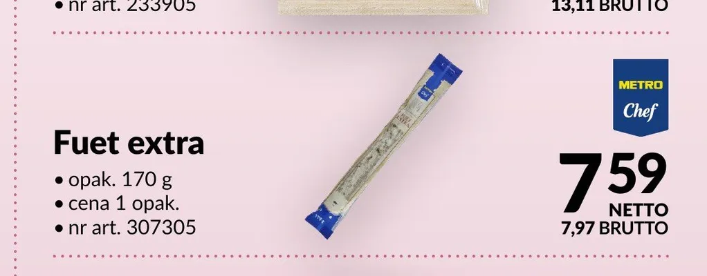 Fuet extra Metro Chef promocja w Makro