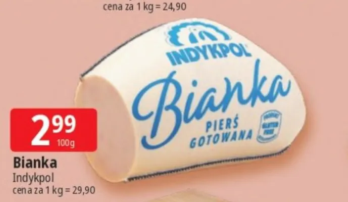 Pierś gotowana Bianka Indykpol promocja w Leclerc