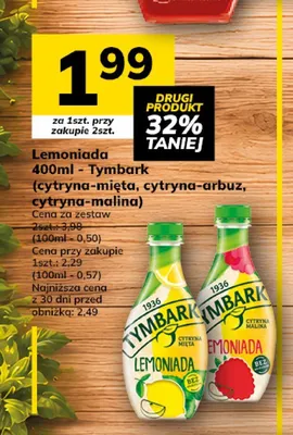 Lemoniada cytryna-mięta Tymbark promocja w Hitpol