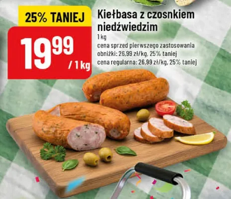Kiełbasa z czosnkiem niedźwiedzim promocja w POLOmarket
