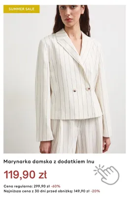 Marynarka damska z dodatkiem lnu promocja w Medicine