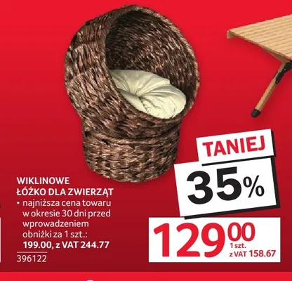 Wiklinowe łóżko dla zwierząt promocja w Selgros