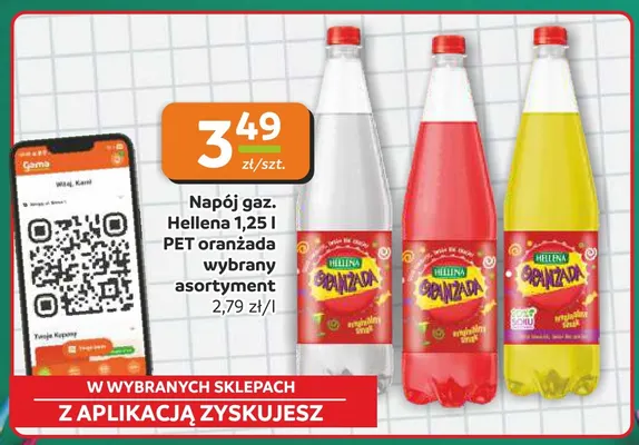 Napój gazowany Hellena oranżada żółta promocja w Gama