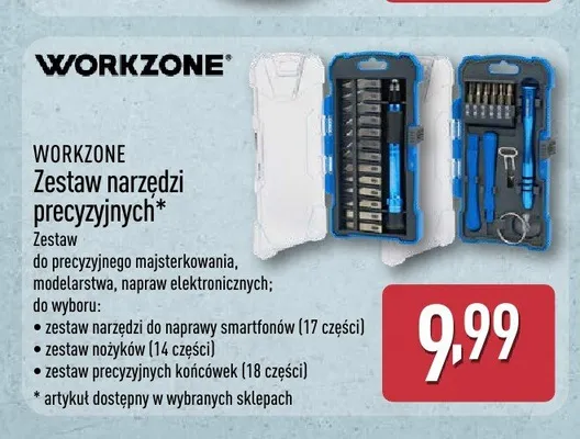 Zestaw narzędzi precyzyjnych WORKZONE promocja w Aldi