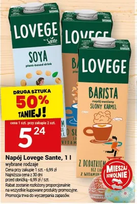 Napój sante, barista słony karmel promocja w Twój Market