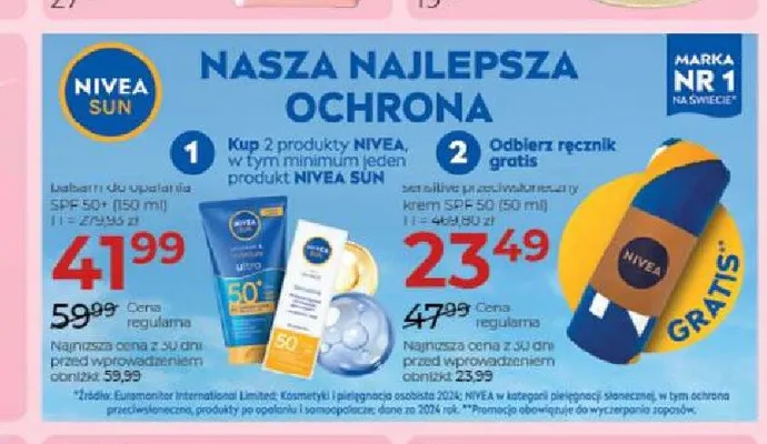 Krem przeciwsłoneczny Nivea Sun Sensitive SPF 50 promocja w Drogerie Jawa