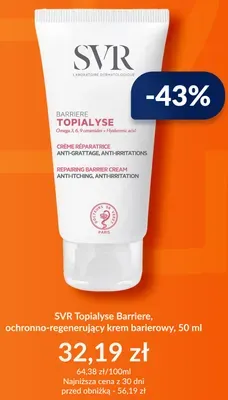 Ochronno-regenerujący krem barierowy SVR Topialyse Barriere promocja w DOZ.PL