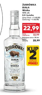 Wódka Żubrówka Biała promocja w Kaufland