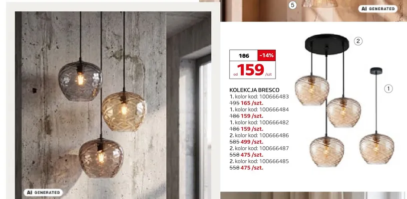 Lampa Bresco 2 Italux promocja w Komfort